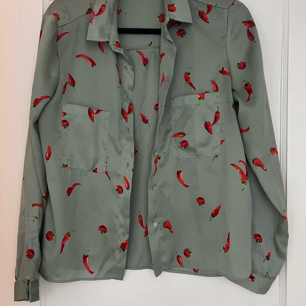 Chilli Satin Button Down